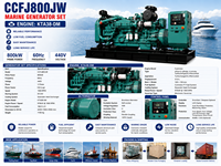 Groupe électrogène marin SCDC CCFJ800JW 800 kW refroidi par eau, démarrage électrique, KTA38-DM 1800 tr/min, générateur diesel pour grand navire commercial