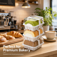Boîte à gâteau rectangulaire en plastique PET de qualité alimentaire avec couvercle transparent, personnalisable avec logo, pour emballage de gâteau roulé et sandwichs