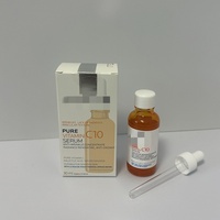 Crème et sérum liquides éclaircissants et anti-âge pour le visage 30g, à la niacinamide et à l'acide hyaluronique, en emballage métallique, qui peuvent raffermir