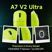 MCHOSE A7 V2 Mouse Gaming Nirkabel Ultra untuk E-sports Gaming, Sensor PAW3950 TI, Tri-Mode, Ultra-Ringan 59g, untuk Gamer PC
