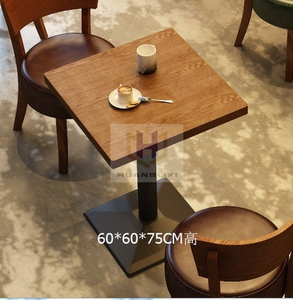 Restaurante Mesas y sillas redondas de comedor Diseño de mesa de madera forjado de moda Muebles de cafetería Tienda - Product Image 5