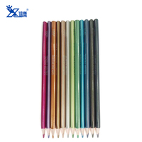 Meilleures ventes Papeterie Prix de gros Ensemble de crayons de couleur métallisés colorates matifiés Impression de logo personnalisé Crayons de 12 couleurs
