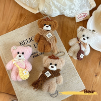 Nouvel Arrivage : Adorable porte-clés en peluche ours rose, poupée chat en costume, breloque de sac pour enfants, cadeau de fêtes, breloque de sac DIY pour festival
