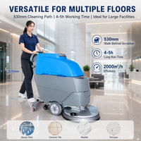 Nettoyeur de sols industriel et municipal à pousser, grande capacité, brosse rotative, longue autonomie, outils de nettoyage