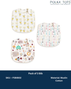 Juego de 3 Baberos de Muselina de Algodón para Bebé, Suaves y Absorbentes, con Lindos Estampados de Animales y Flechas, Baberos Ligeros para Bebés - Product Image 2