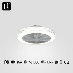 Modern Metal Ceiling Fan Light LED Daylight Illumination <b>Remote</b> <b>Control</b> Aluminum Body Surface Mounted Bedroom CRI 90 IP33 AC/DC - Product Image 1
