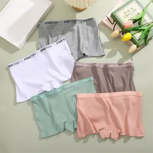 FINETOO Mulheres Algodão Shorts De Segurança Confortável Calcinhas Boyshorts Elastic Respirável Underwear Cuecas de Proteção