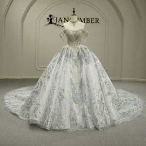 ชุดแต่งงานผู้หญิงแบบยาวประดับเลื่อมคริสตัลลายดอกไม้ลูกไม้สไตล์โมเดิร์น รุ่น GT26033 - Product Image 1