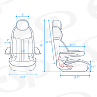 Siège de bateau de luxe personnalisé en cuir Nappa, siège de bateau marin réglable