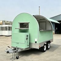 Remorque et camion de restauration en aluminium demi-sur demi-cadre avec tables de préparation pour bonbons/sandwichs/nuggets, certifié VIN