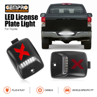 X-Style LED-Kennzeichenbeleuchtung mit Roter Linse für Toyota Tacoma 2005-2015 und Tundra 2000-2013, Rot-Weiße Nummernschildbeleuchtung, 2 Stück