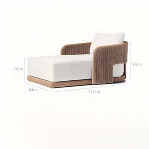 Tumbona de Lujo Impermeable para Jardín, Muebles de Exterior Duraderos con Cuerda Trenzada para Villa, Piscina, Playa y Patio - Camas Solares para Playa - Product Image 5