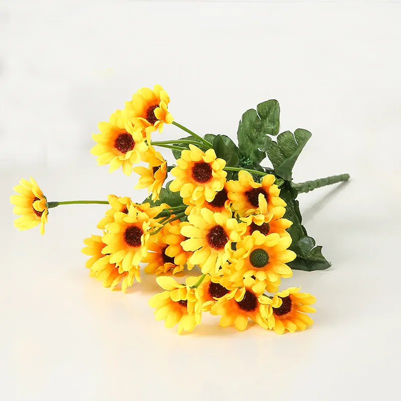 24 fleurs de tournesol artificielles en soie, pour salle de mariage, décor de fête et de décor quotidien à la maison, F30B