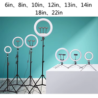 Lampu Ring swafoto LED 2.1m, dudukan Tripod pengendali jarak jauh plastik untuk Studio, Makeup, lampu Video, penggunaan grosir 10 inci