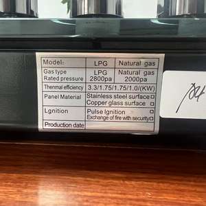 مبني في مقلب غاز 4 رؤوس LPG السيراميك لون أسود <span class=keywords><strong>2</strong></span>/<span class=keywords><strong>3</strong></span>/4/Heads متاح كحد أقصى <span class=keywords><strong>3</strong></span>.3KW موقد غاز أوتوماتيكي - Product Image 4