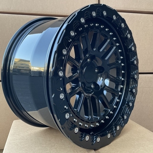 Jantes noires brillantes 17x9 6x139.7 Beadlock pour tout-terrain, pour Ford F-150 Raptor, <span class=keywords><strong>Ram</strong></span> 1500, Toyota Tacoma, camion <span class=keywords><strong>4x4</strong></span> - Product Image 3