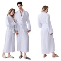Peignoir en éponge personnalisé super doux et moelleux pour hommes marque de distributeur Vêtements de nuit blancs Peignoir de bain Spa Terry Hotel