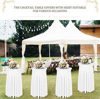 Housses de table rondes en spandex avec jupe, nappes extensibles carrées pour tables hautes ajustées, idéales pour bars, fêtes et banquets