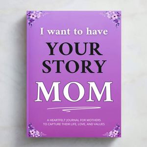 Custom Luxury Leather Hardcover Thread Sewn A5 Journal 128 Pages 100 GSM Customizable Mom Life Story Guided Memory Notebook - Product Image 1