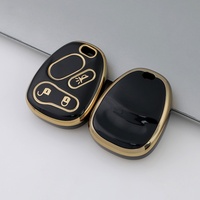 Étui de clé de voiture personnalisé en TPU pour Chevrolet Malibu Equinox Camaro, trois boutons, noir et or, coque de télécommande, vente en gros d'usine