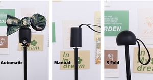 <span class=keywords><strong>Parapluie</strong></span> compact automatique à 3 plis, personnalisé, couleur verte, avec impression de roses à l'huile, résistant au vent et aux UV, protection contre <span class=keywords><strong>la</strong></span> <span class=keywords><strong>pluie</strong></span> - Product Image 3