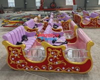 Train de Noël miniature en gros pour usine : Attraction de train sur rail avec Père Noël et rennes
