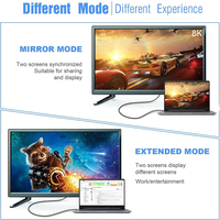 Câble Xput USB-C vers DisplayPort 1.4 Mâle-Mâle, Prise en Charge 8K 60Hz, Câble Type-C vers DisplayPort pour Équipement d'Affichage Numérique Général