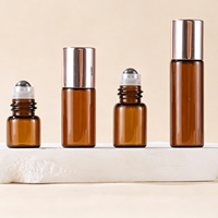 Flacon Roll-on 3ml 5ml 10ml Vide Petit Échantillon Emballage Cosmétique Verre Brun Transparent Flacon Roll-on Huile Essentielle Parfum