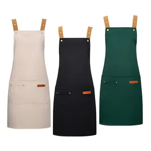 Заводской заказ однотонный модный мужской и женский подвесной фартук на шею для кухни домашняя Кулинария Рабочая одежда поддержка логотип