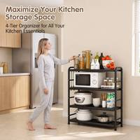 Étagère de rangement multi-niveaux pour cuisine, salle de bain, outils de cuisson, gain de place, pour coin de maison