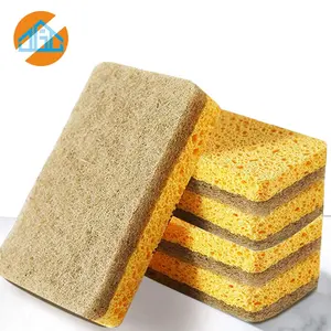 Umwelt freundlicher Multi-Surface Scrub Sponge Doppelseitiger Geschirrs pül mittel Natürlicher Cellulose-Sisal schwamm