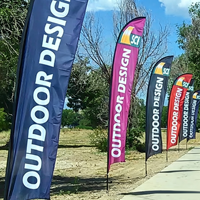 Drapeau de plage personnalisé double face de haute qualité, résistant à la décoloration, avec piquet de sol, pour les distributeurs en gros