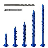 Ensemble de vis autotaraudeuses bleues à tête plate pour béton personnalisable fournisseur d'usine personnalisé 100 pièces