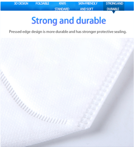 Masque anti-poussière blanc FFP2 jetable non tissé KN95, masque facial certifié CE EN 149 pour adulte, vente chaude, fabrication OEM - Product Image 6