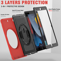 Sağlam TPU ve plastik combo hibrid telefon kılıfı ile 360 döndür standı iPad 10.2 inç için 9th nesil