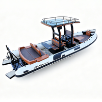 Bateau pneumatique RIB personnalisé de 8,1 m (26 pieds) avec coque en aluminium, certifié CE, stable et léger, idéal pour le surf et les loisirs nautiques