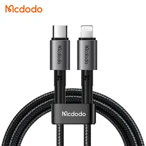 Mcdodo 285高品质3A快速充电Usb C电缆PD 20w铝合金尼龙1.2m 1.8m Usb C型Iphone电缆