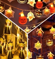 Guirlandes lumineuses LED pour Halloween, décorations d'intérieur et d'extérieur, fonctionnant sur piles, mini guirlandes lumineuses LED pour Halloween