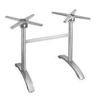 Pied de table pliant en aluminium moulé monopied, forme H, double tube, pour terrasse, bistrot, repas en extérieur, café