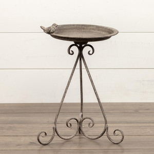 Decorwell Vintage Elegant <strong>Metal</strong> <strong>Bird</strong> <strong>Bath</strong>/Feeder Stand Table Tray Scroll Functional Ornament Handmade Personalized Garden - Product Image 4