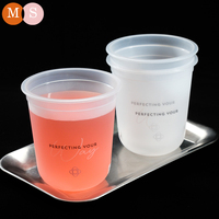 Conception de logo personnalisée, gobelet en plastique rigide PP en forme de U avec couvercles, réutilisable et jetable, pour bubble tea, café glacé, 380 ml