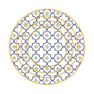 Platos de Cerámica Azules con Borde Dorado, Vajilla de Porcelana Personalizada, Platos Decorativos con Flores, Platos Redondos de Cerámica - Product Image 6