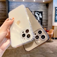 Coque de protection transparente souple en TPU pour objectif d'appareil photo pour iPhone 17 15 14 13 12 16 Pro Max 8 – Étui arrière