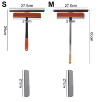 Brosse de nettoyage de vitres à long manche 3 en 1 essuie-glace en verre pour miroir de salle de bain nettoyeur de vitres réglable raclette essuie-glace outil de nettoyage
