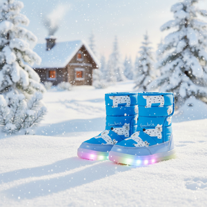 OZKIZ Korean Style Bear Boots for Kids 2-7 Years Winter Fashion Printed Synthetic Upper Wholesale - Product Image 3