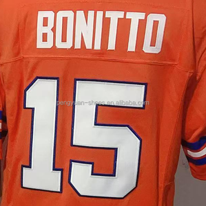 Listo para enviar Bonitto Orange Throwback Camiseta de fútbol americano cosida de la mejor calidad - Product Image 1