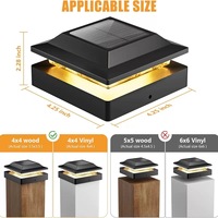 Lampes solaires LED carrées pour poteaux, étanches IP65, lampes de capot de poteau, éclairage extérieur pour jardin, cour, terrasse, clôture, décoration
