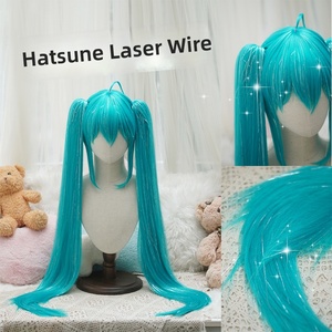 วิกผมหางม้าคู่ตรงยาว 100 ซม. ผมสังเคราะห์พร้อมเอฟเฟกต์ระยิบระยับสำหรับคอสเพลย์, ฮาโลวีน - Product Image 1