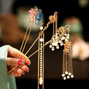 Horquillas para el Cabello con Diseño de Linterna China, Color Dorado, Metálicas, para Mujeres y Niñas, Joyería Colgante para Vestidos Hanfu y Accesorios para el Cabello - Product Image 1