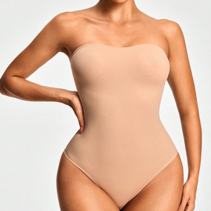 Ladymate ODM/OEM <strong>Body</strong> De Control De Barriga Mujer Women <strong>Strapless</strong> Bodysuit One Piece <strong>Body</strong> Shaper Thong Tummy Control Shapewear - Product Image 4